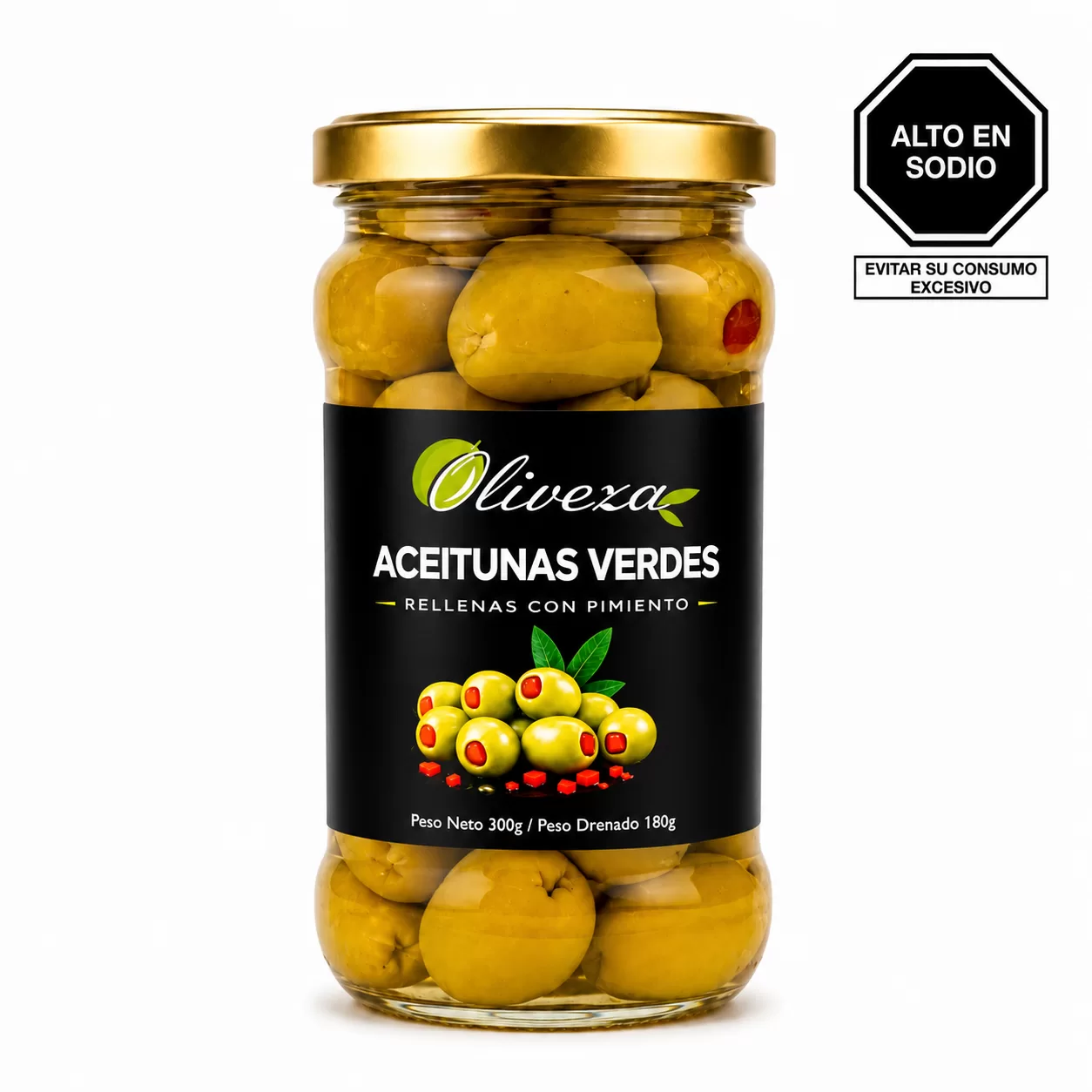 Aceitunas Verdes con relleno de Pimentón