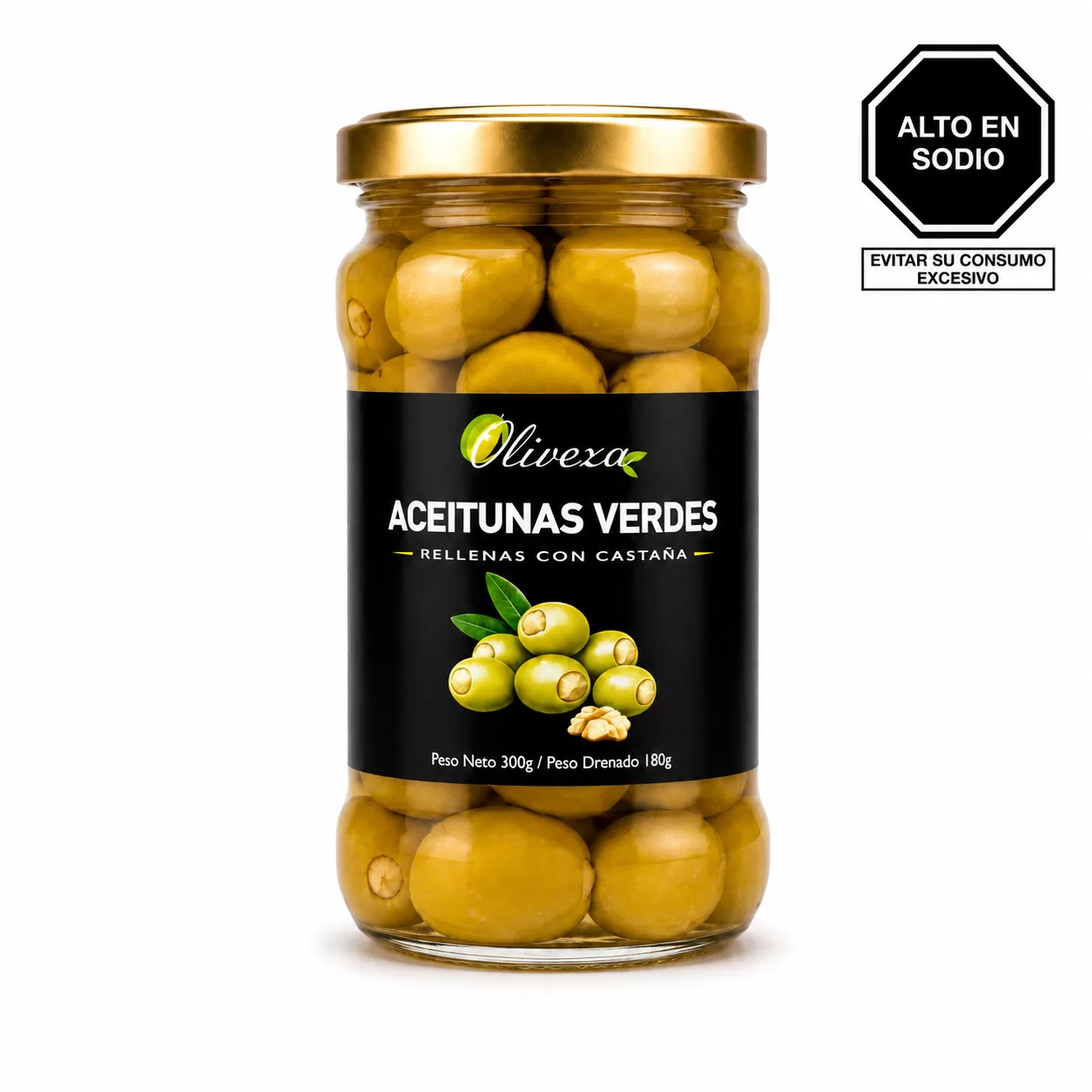 Aceitunas Verdes rellenas con Castaña