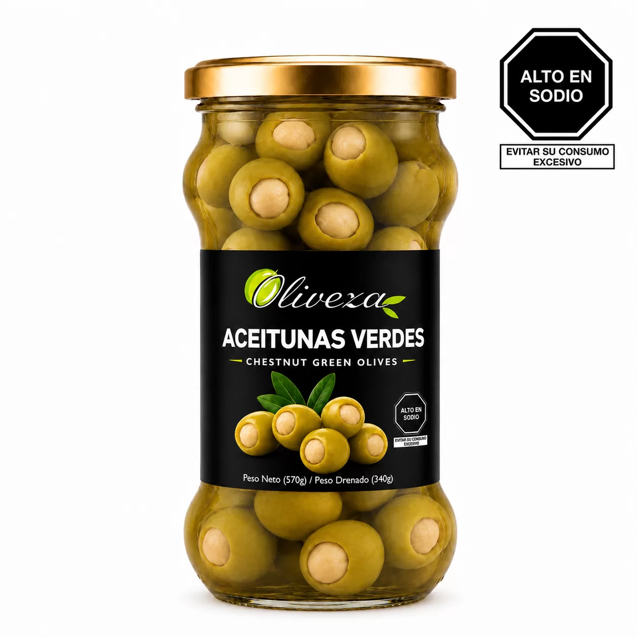 Aceitunas Verdes rellenas con Castaña