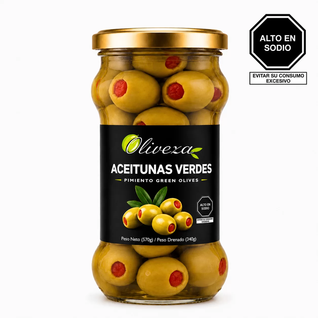 Aceitunas Verdes con relleno de Pimiento