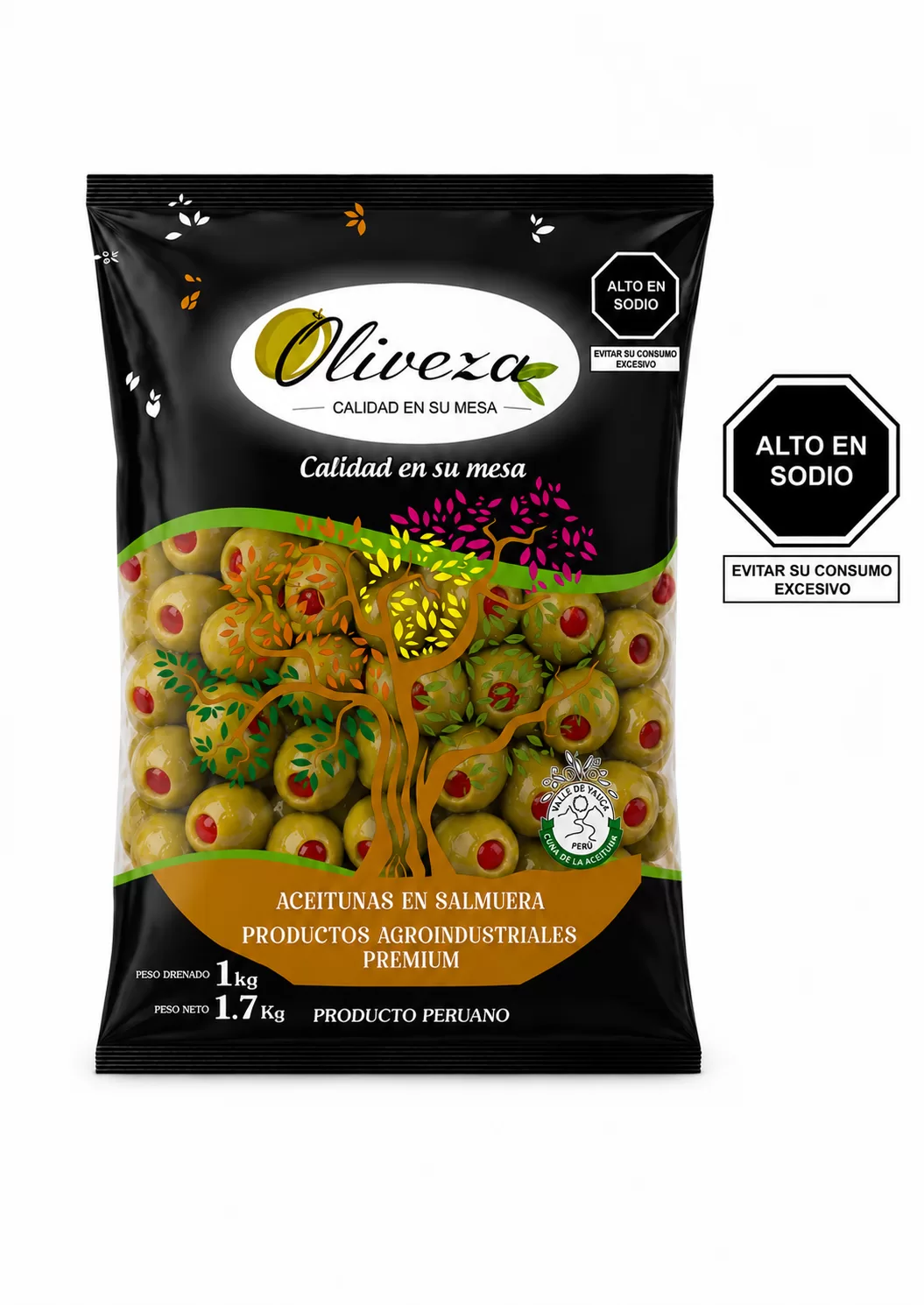 Aceitunas Verdes con relleno de Pimiento