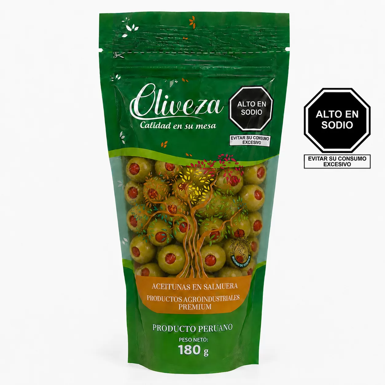 Aceituna Verde con relleno de Pimiento