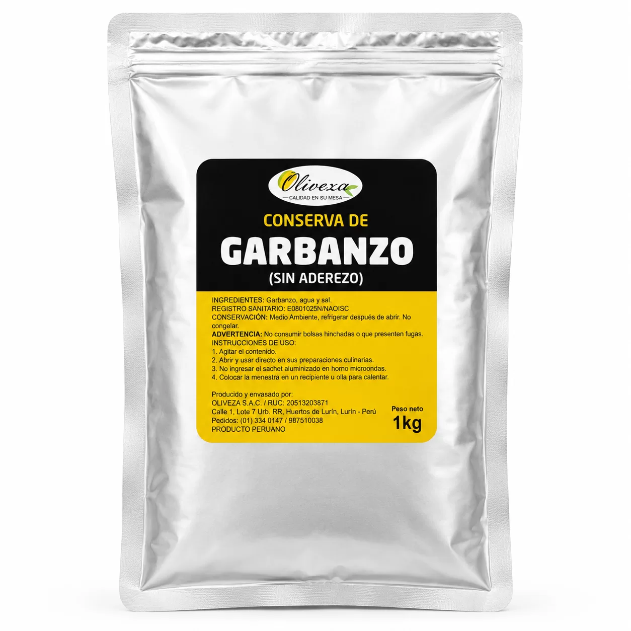 Conserva de Garbanzo sin aderezo
