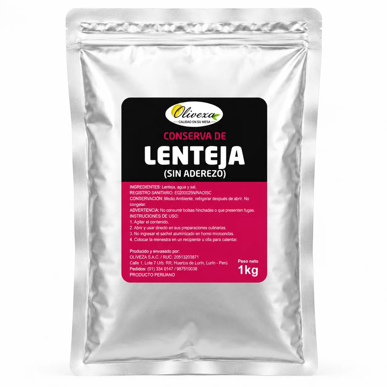 Conserva de Lenteja sin aderezo